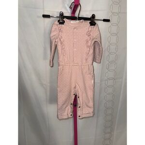 Miles‎ Baby Girls Pink Square Print Ruffle Romper Jumpsuit 6 Months